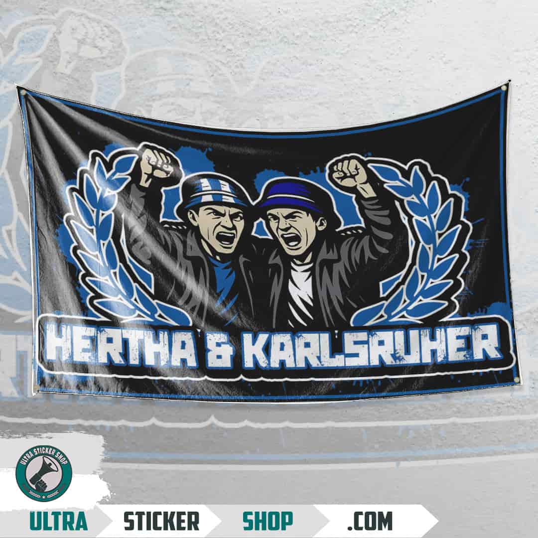 Hertha & Karlsruher Flagge