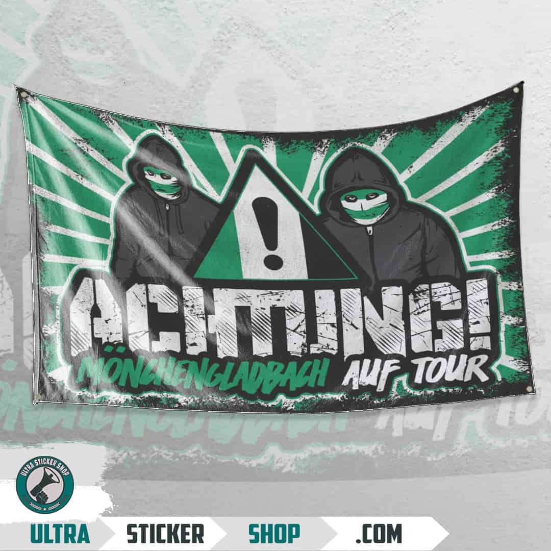 Achtung! Mönchengladbach auf tour Flagge