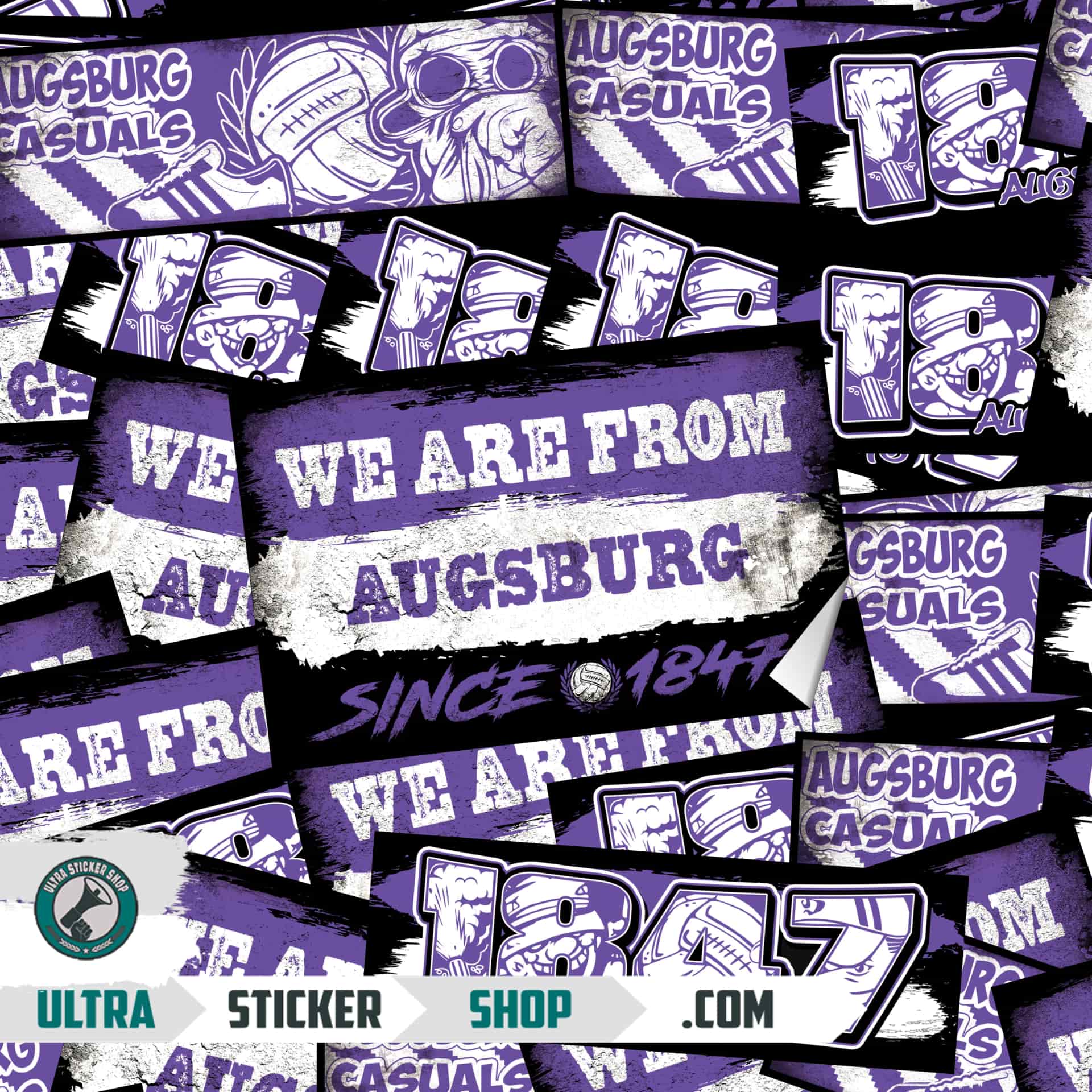 Augsburg 1847 Aufkleber-Mix