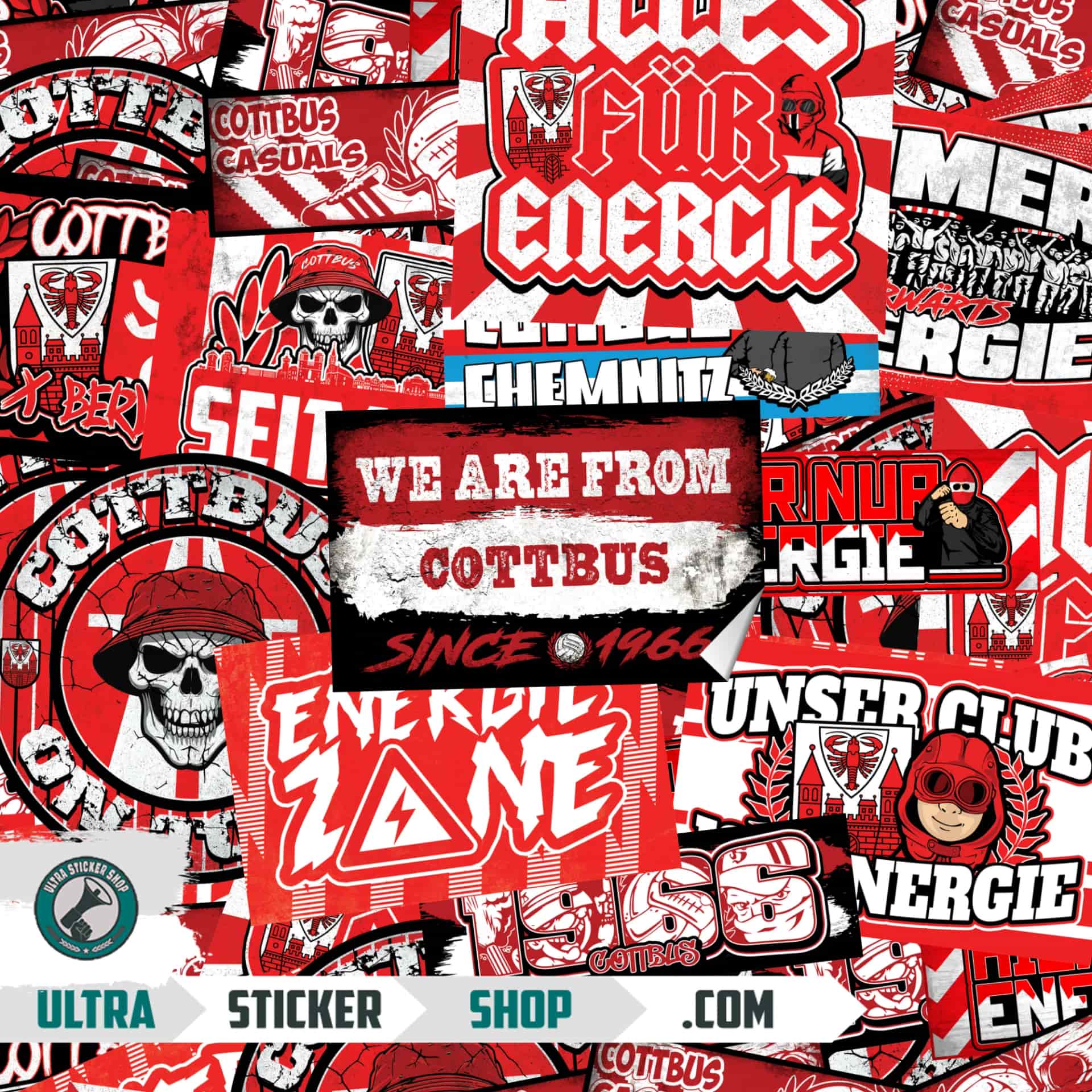Energie Cottbus Aufkleber-Mix