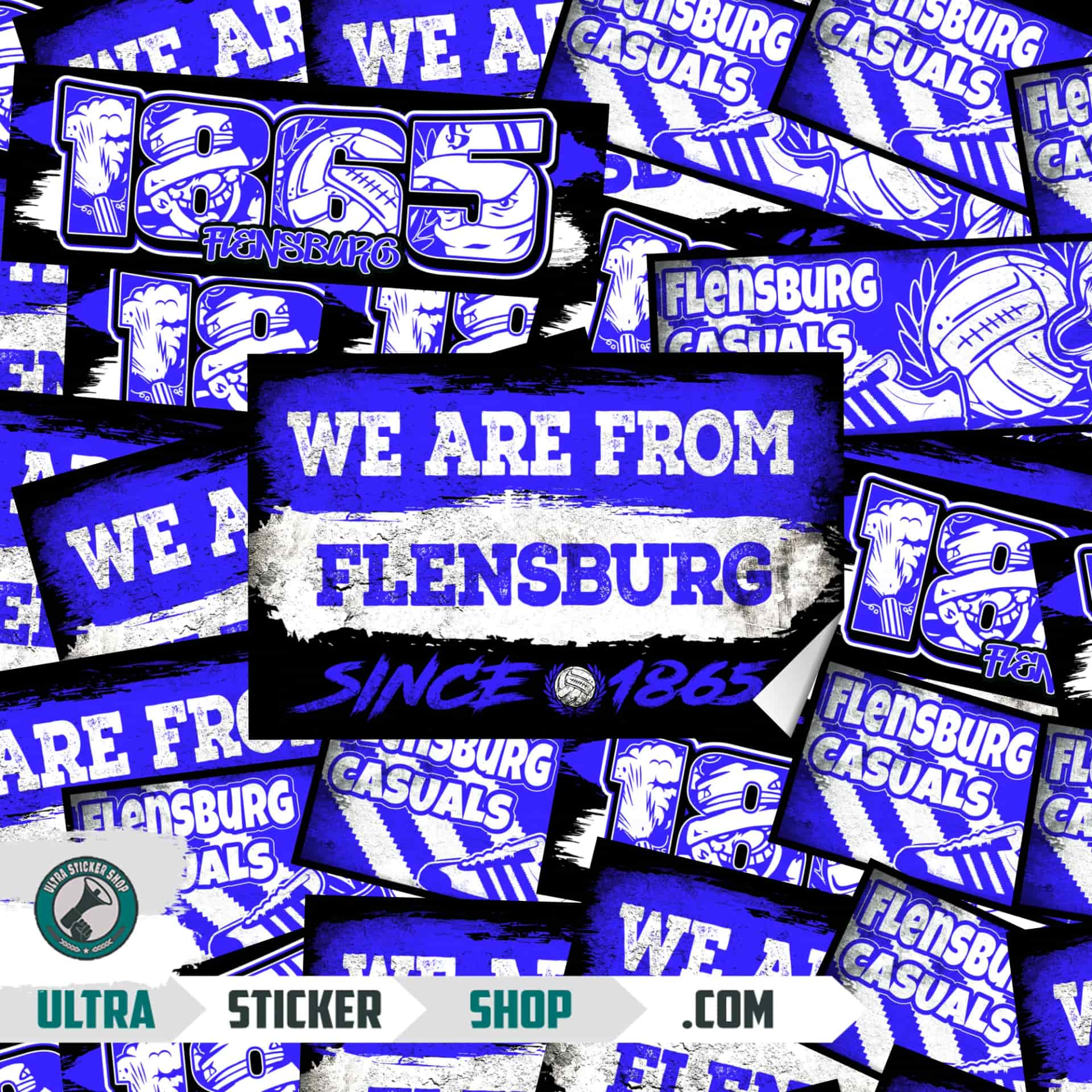 Flensburg 1865 Aufkleber-Mix