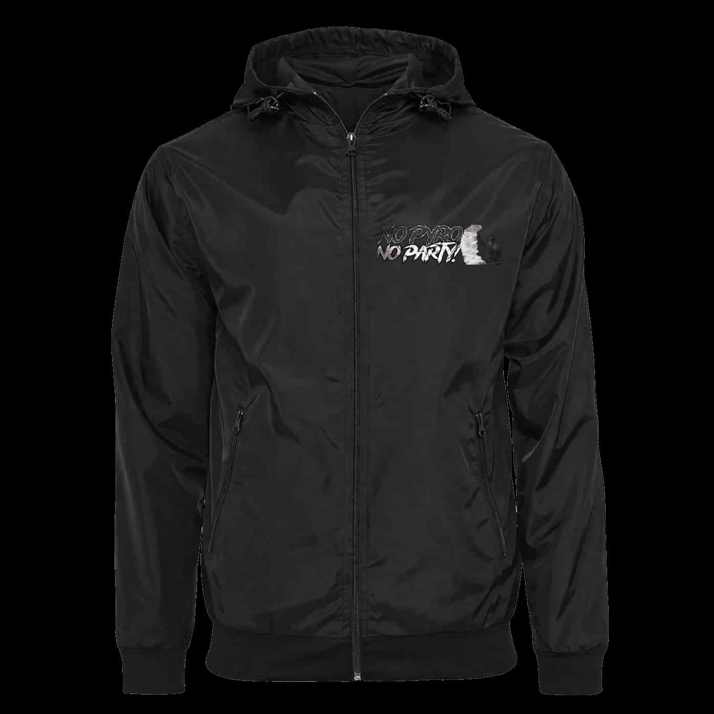 No pyro no party Jacke mit abnehmbarer Balaclava