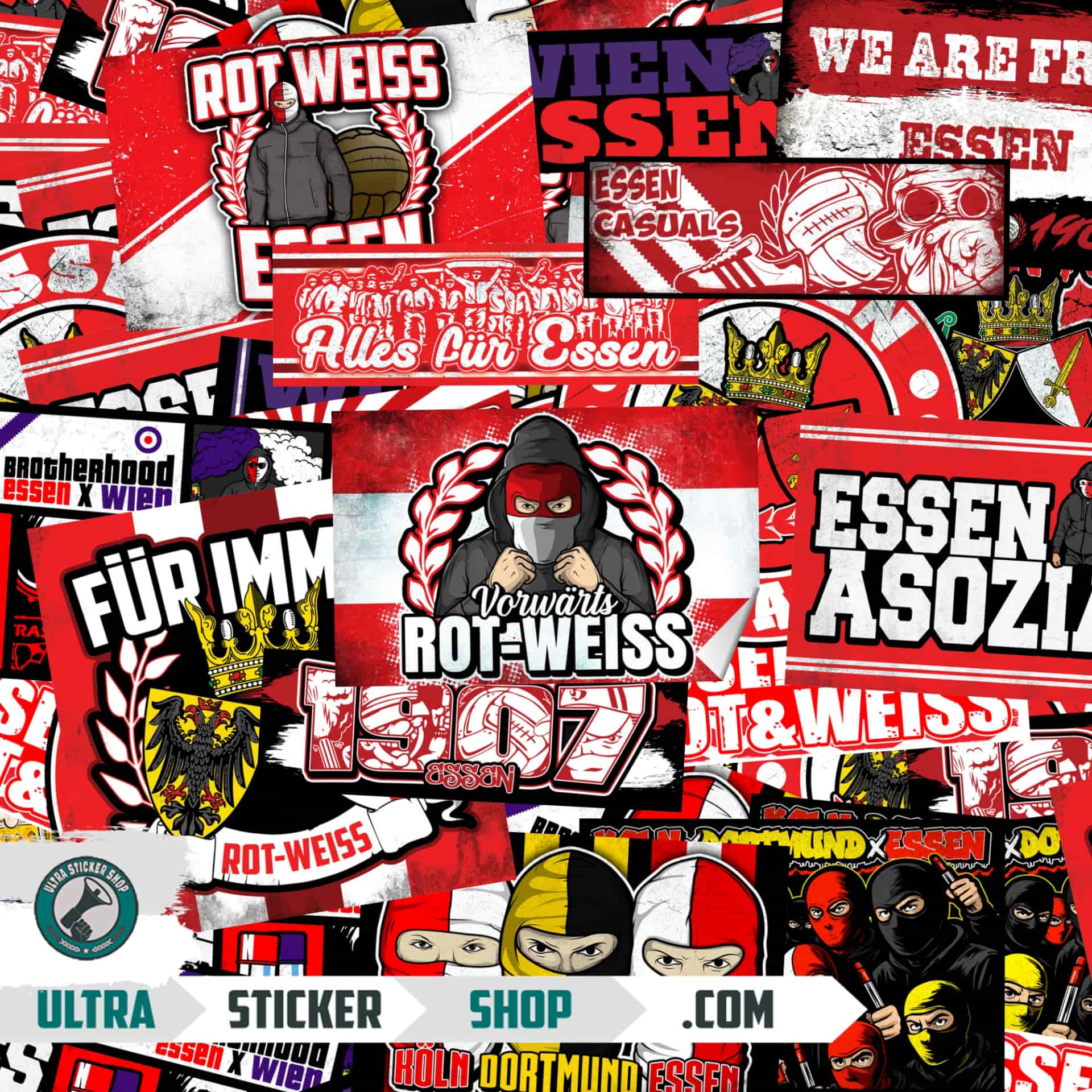 Rot Weiss Essen Aufkleber-Mix