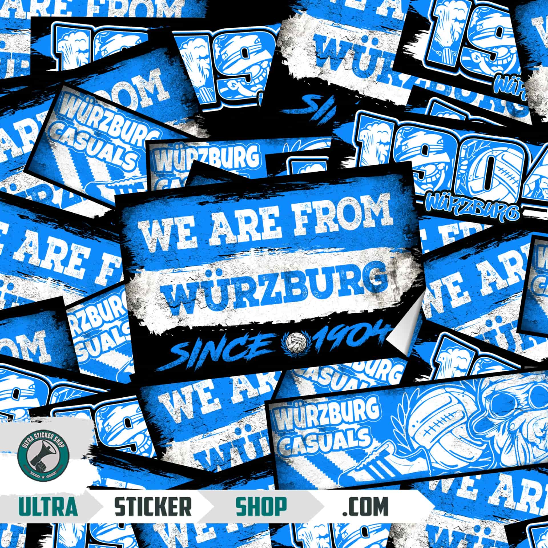 Würzburg 1904 Aufkleber-Mix