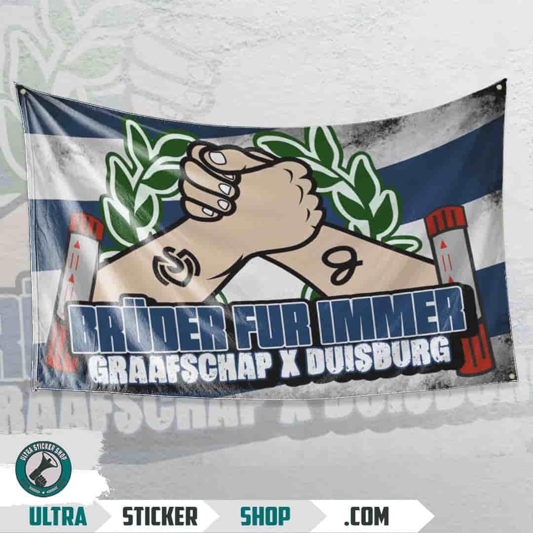 Bruder für immer Graafschap X Duisburg Flagge