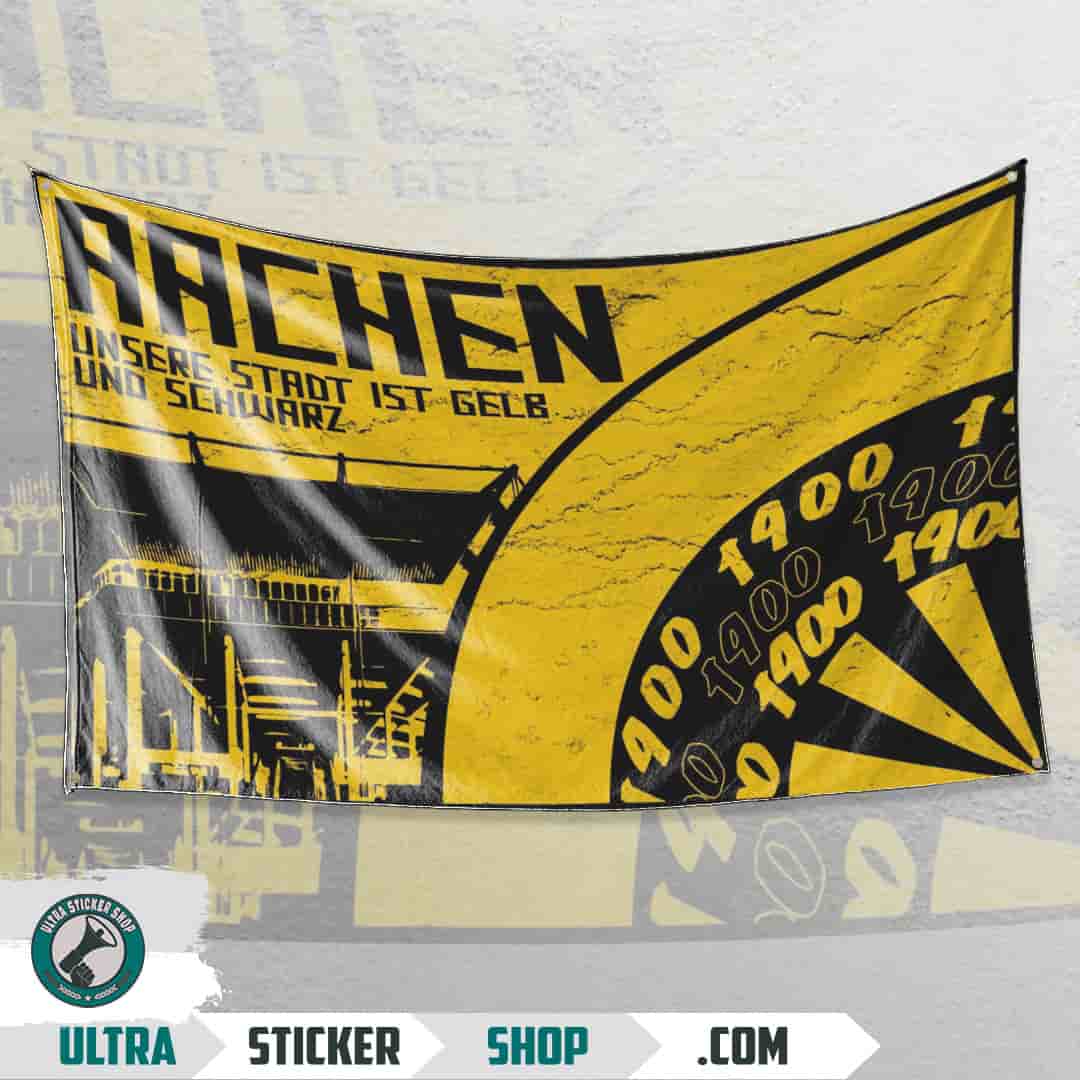 Aachen, unsere Stadt ist gelb und schwarz Flagge