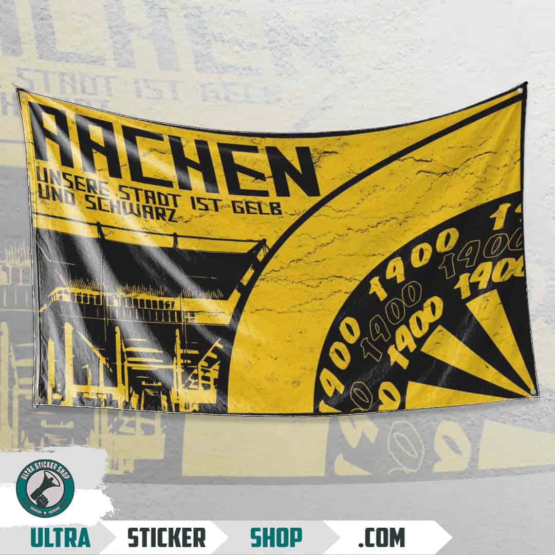 Aachen, unsere Stadt ist gelb und schwarz Flagge