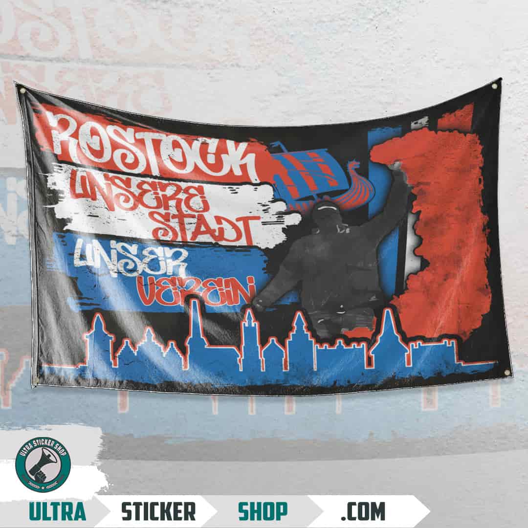 Rostock unsere stadt unser verein Flagge