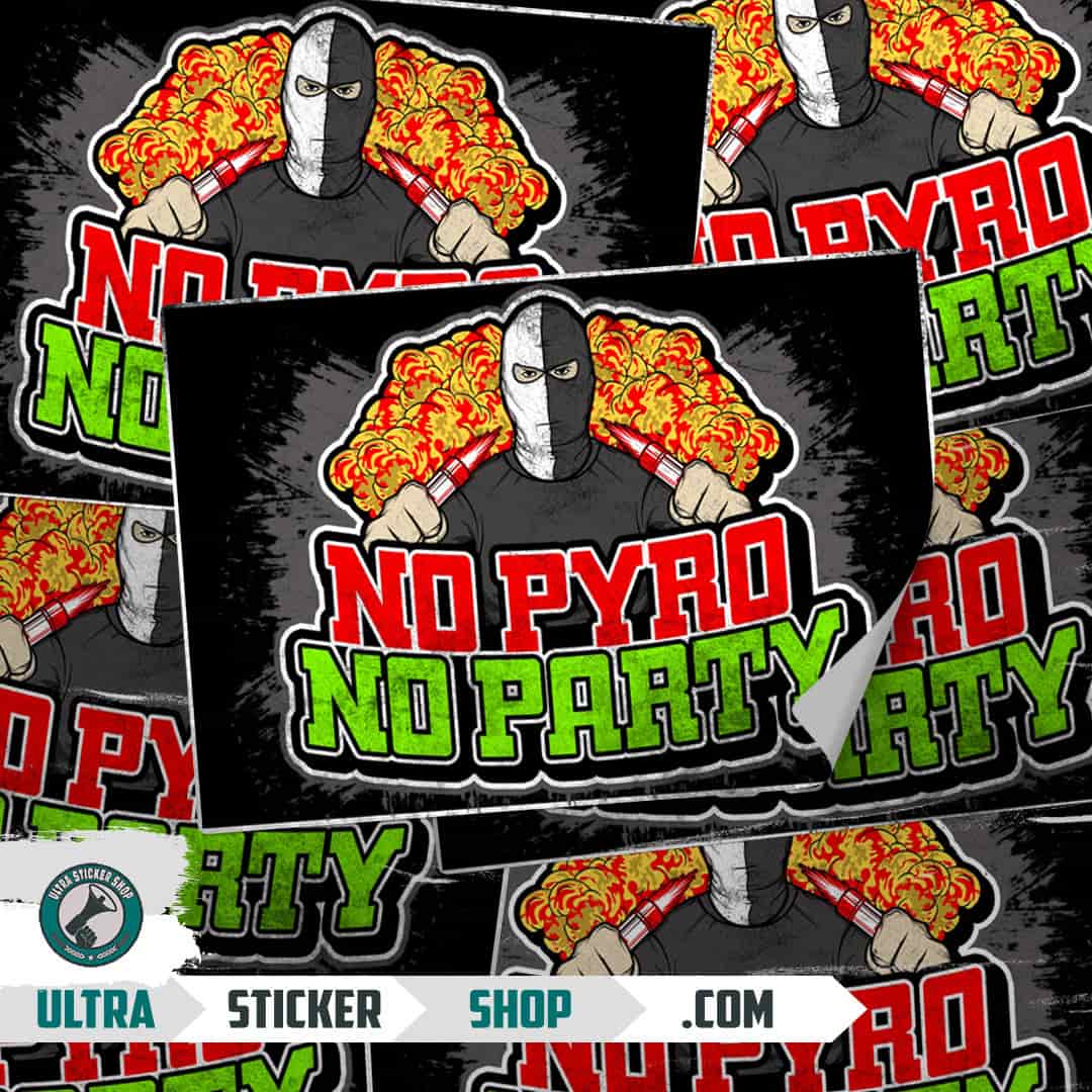 No pyro no party Aufkleber