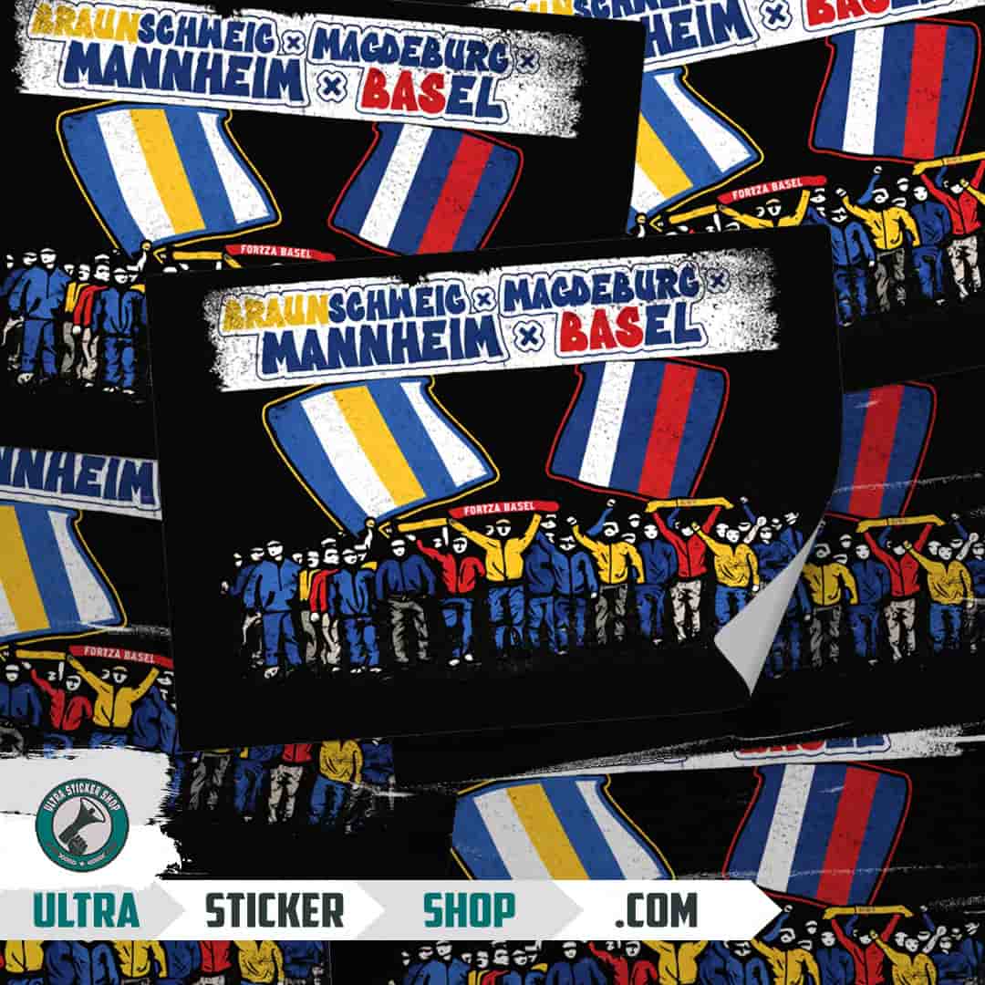 Braunschweig x Magdeburg X Mannheim X Basel Aufkleber