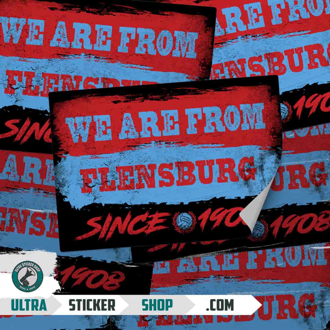 We are from Flensburg since 1908 Aufkleber