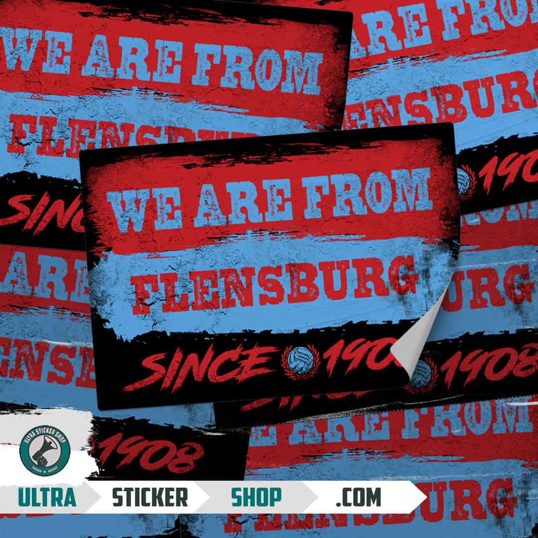 We are from Flensburg since 1908 Aufkleber