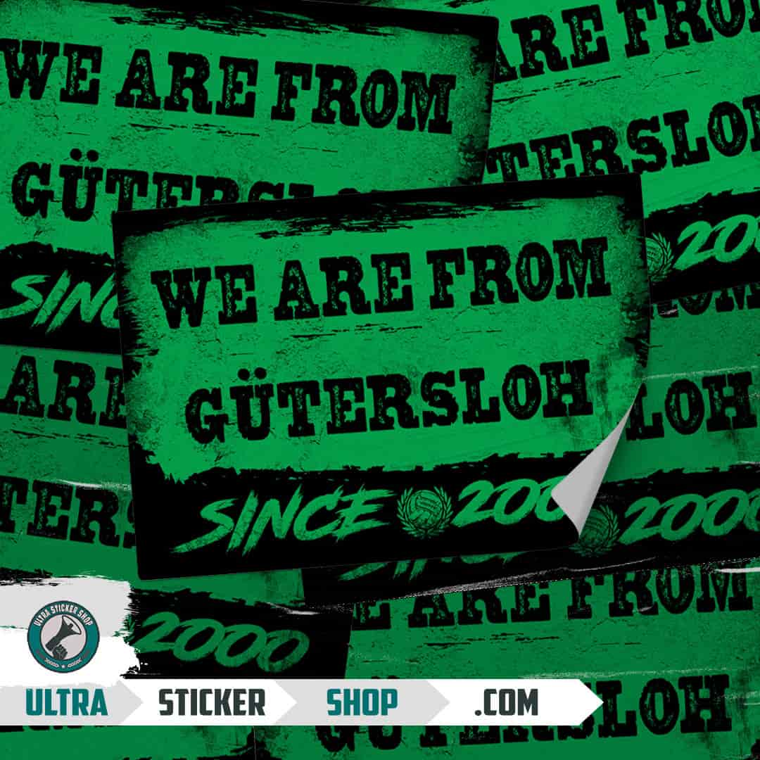 We are from Gütersloh since 2000 Aufkleber