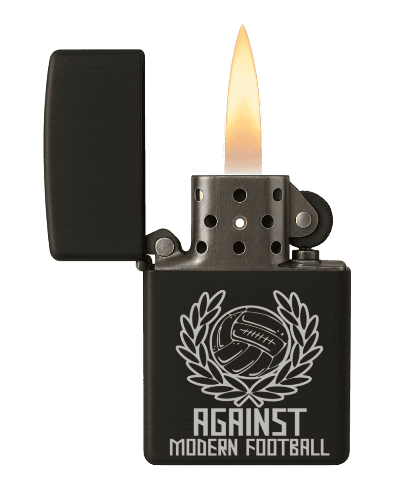 Against modern football Feuerzeug