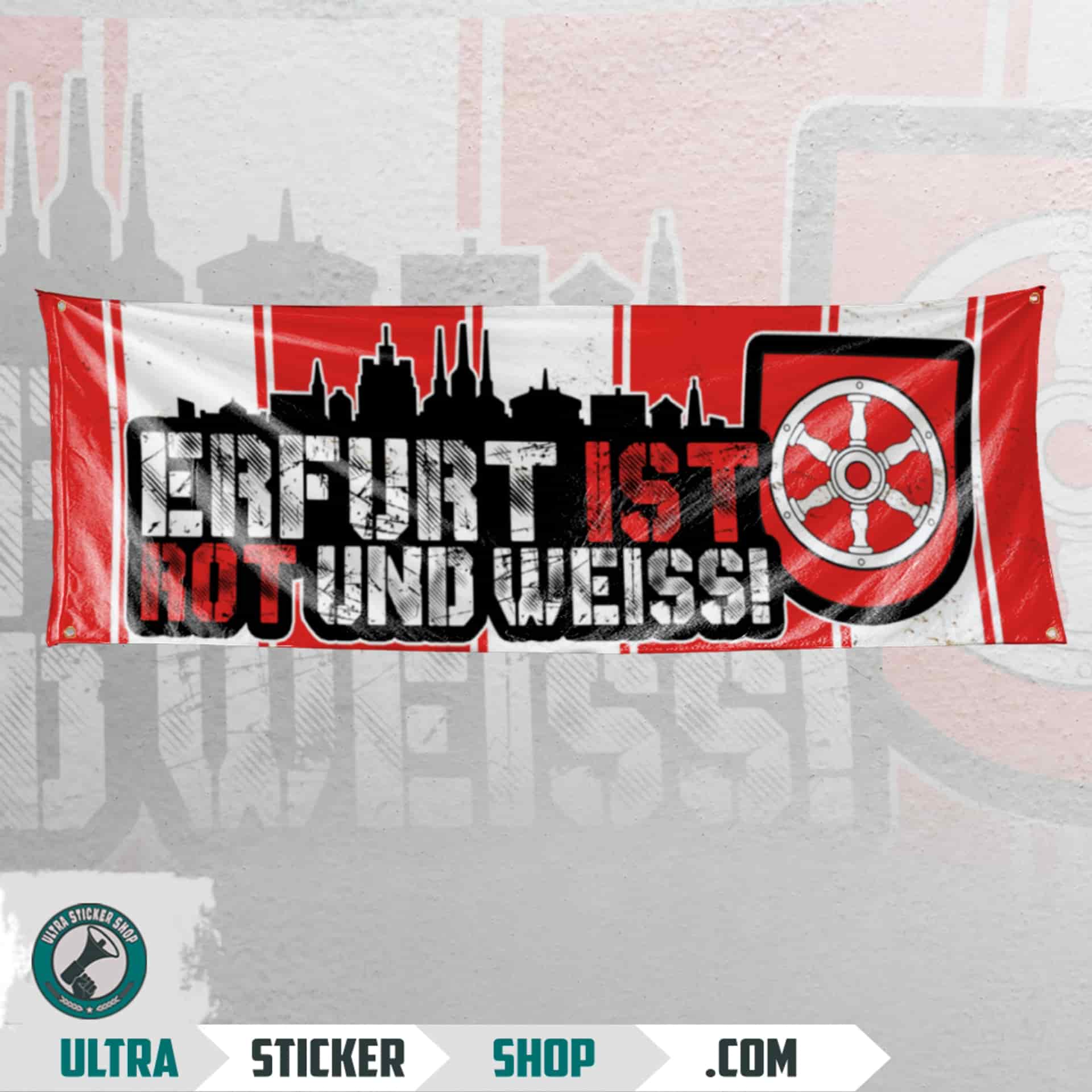 Erfurt ist Rot und weiss Flagge