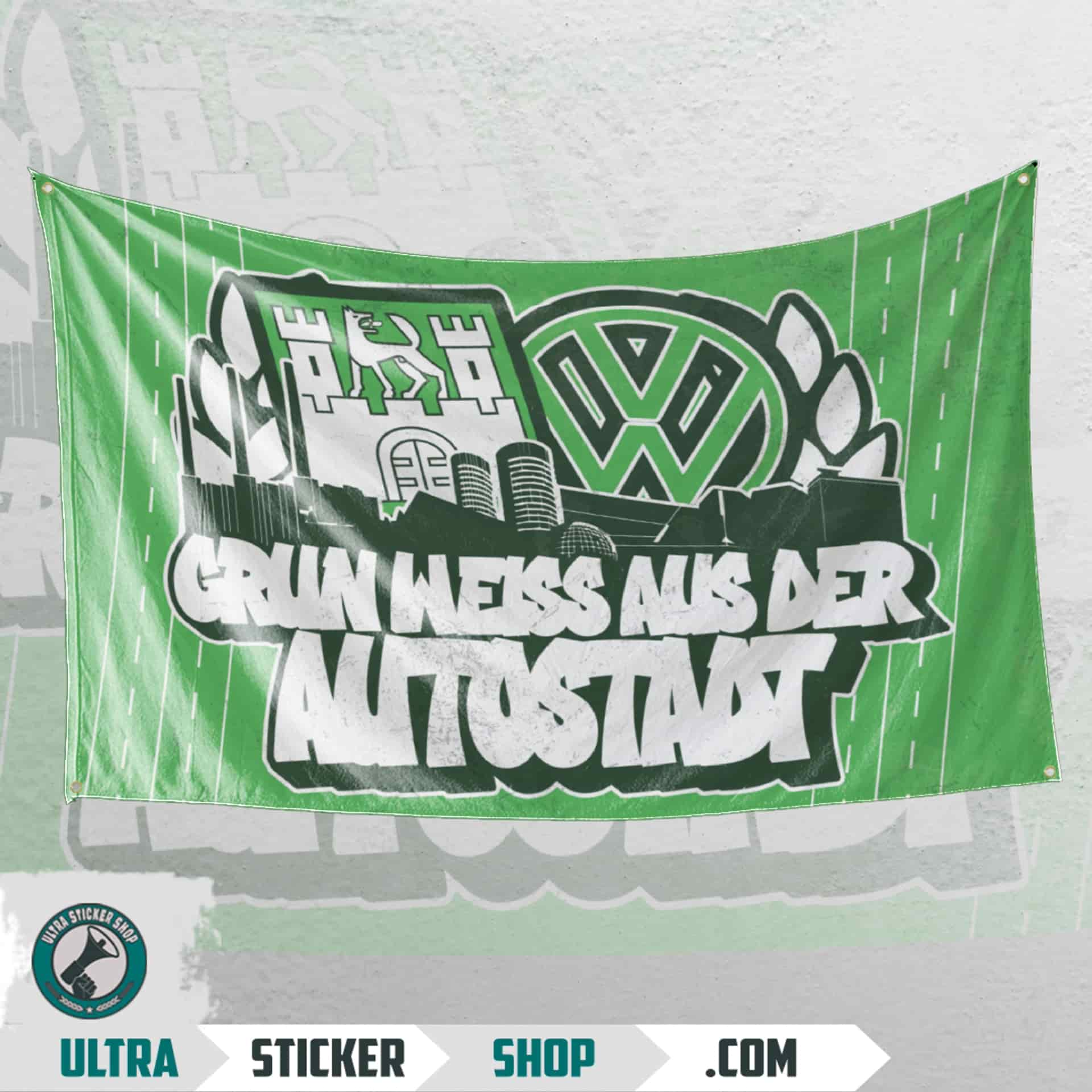 Grün weiss aus der autostadt Flagge