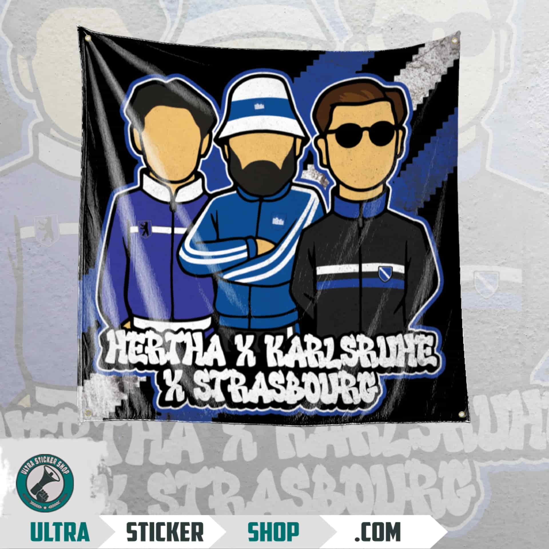 Hertha X Karlsruhe X Strasbourg Flagge