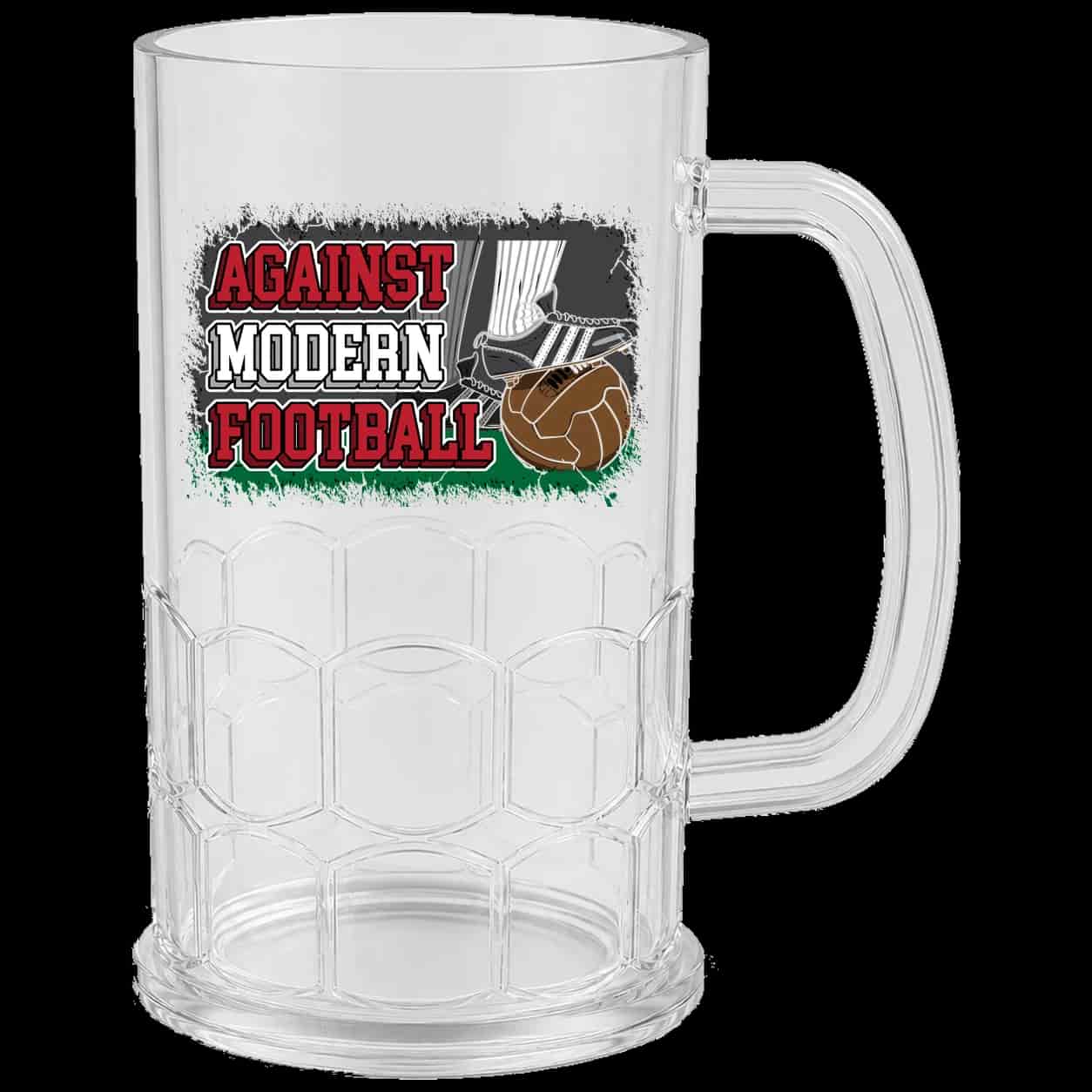 Against modern football Bierkrug