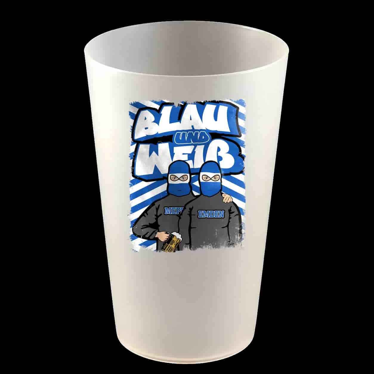 Blau und Weiß Hartbecher