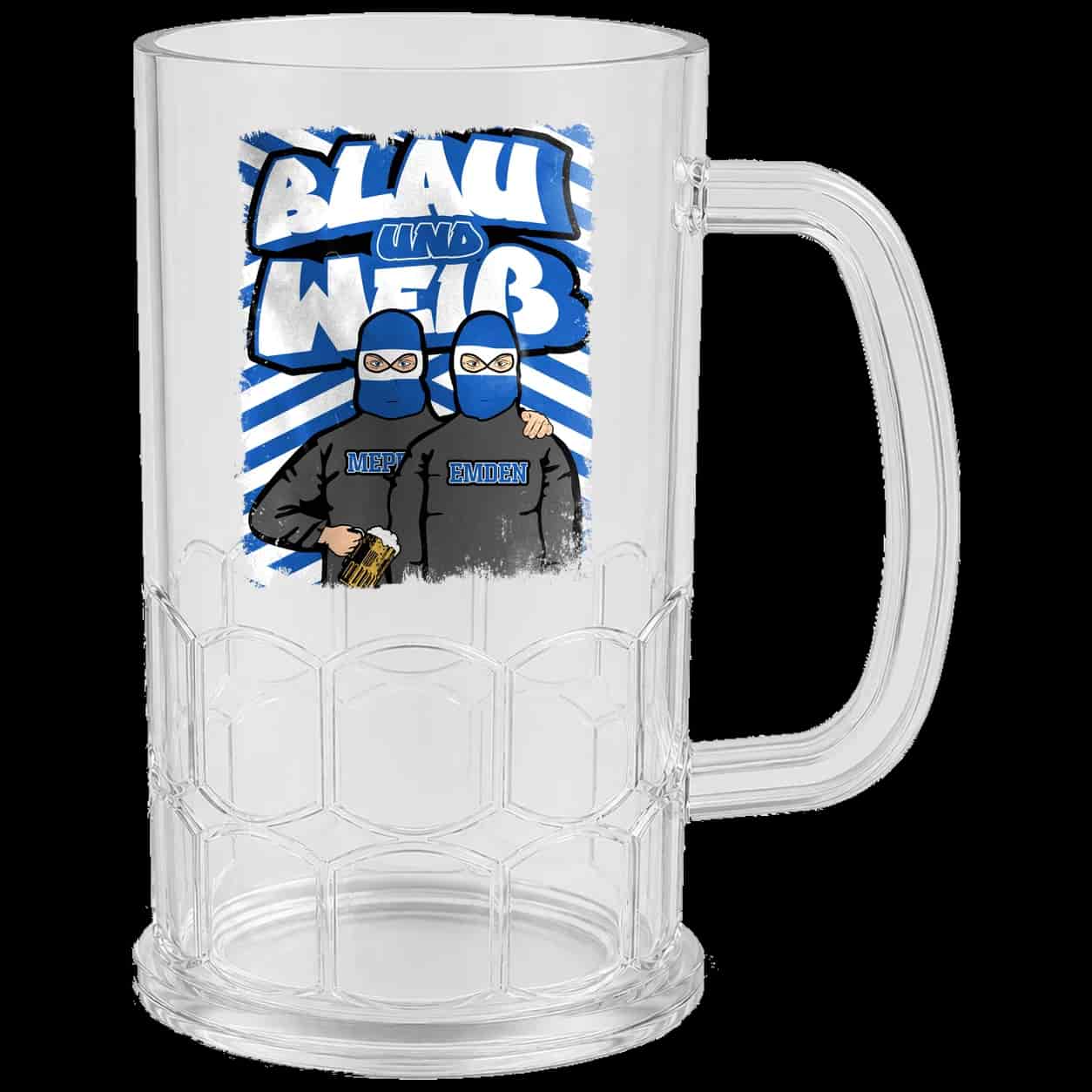 Blau und Weiß Bierkrug