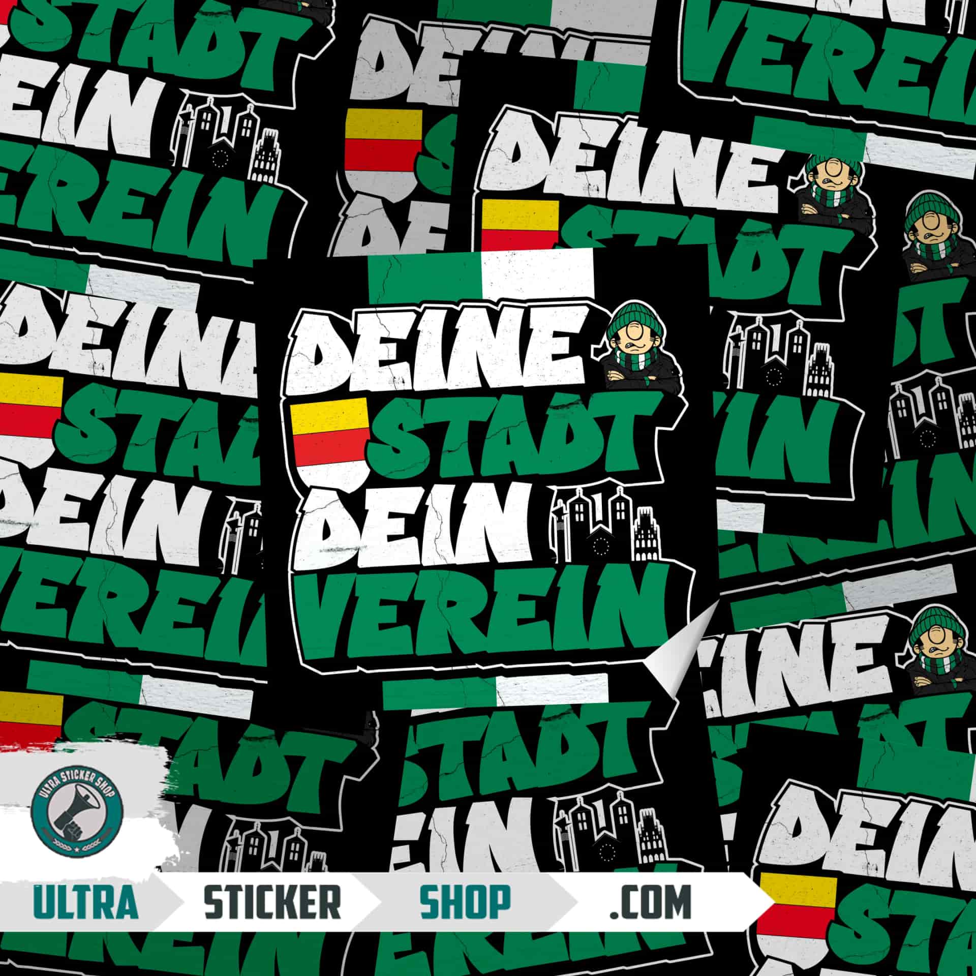 Deine stadt dein verein Aufkleber