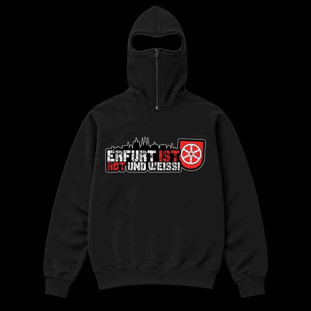 Erfurt ist Rot und weiss Ninja Kapuzenpullover