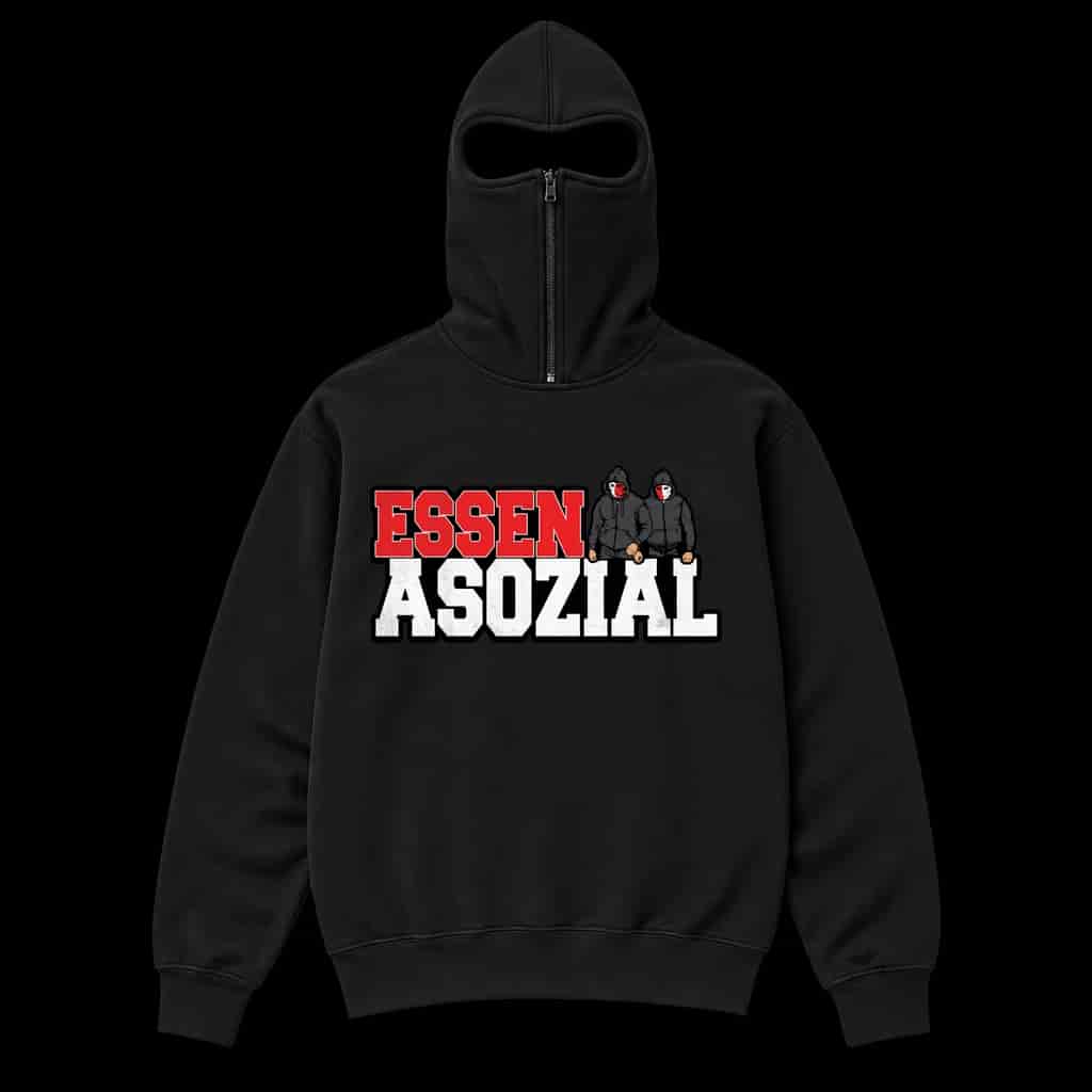 Essen asozial Ninja Kapuzenpullover