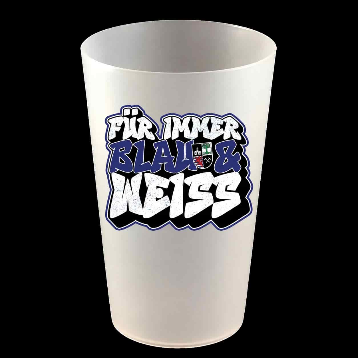 Fur immer blau & weiss Hartbecher