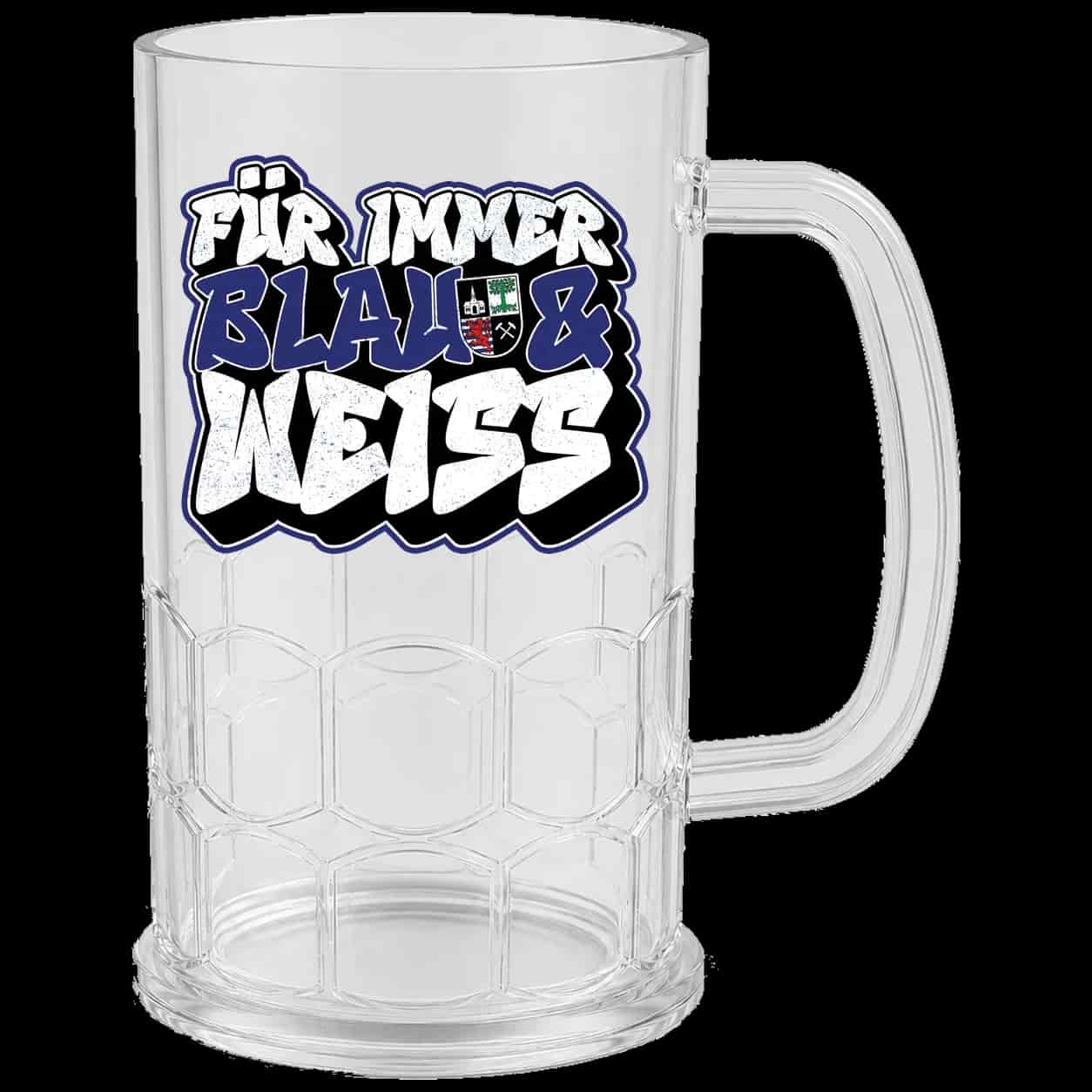 Fur immer blau & weiss Bierkrug