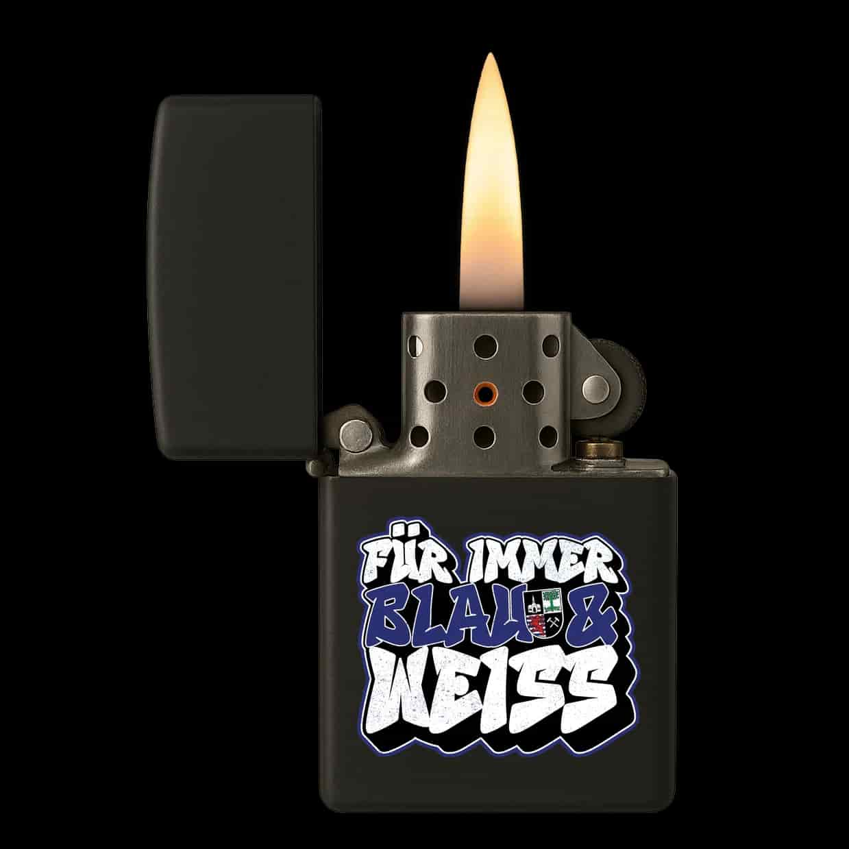 Fur immer blau & weiss Feuerzeug