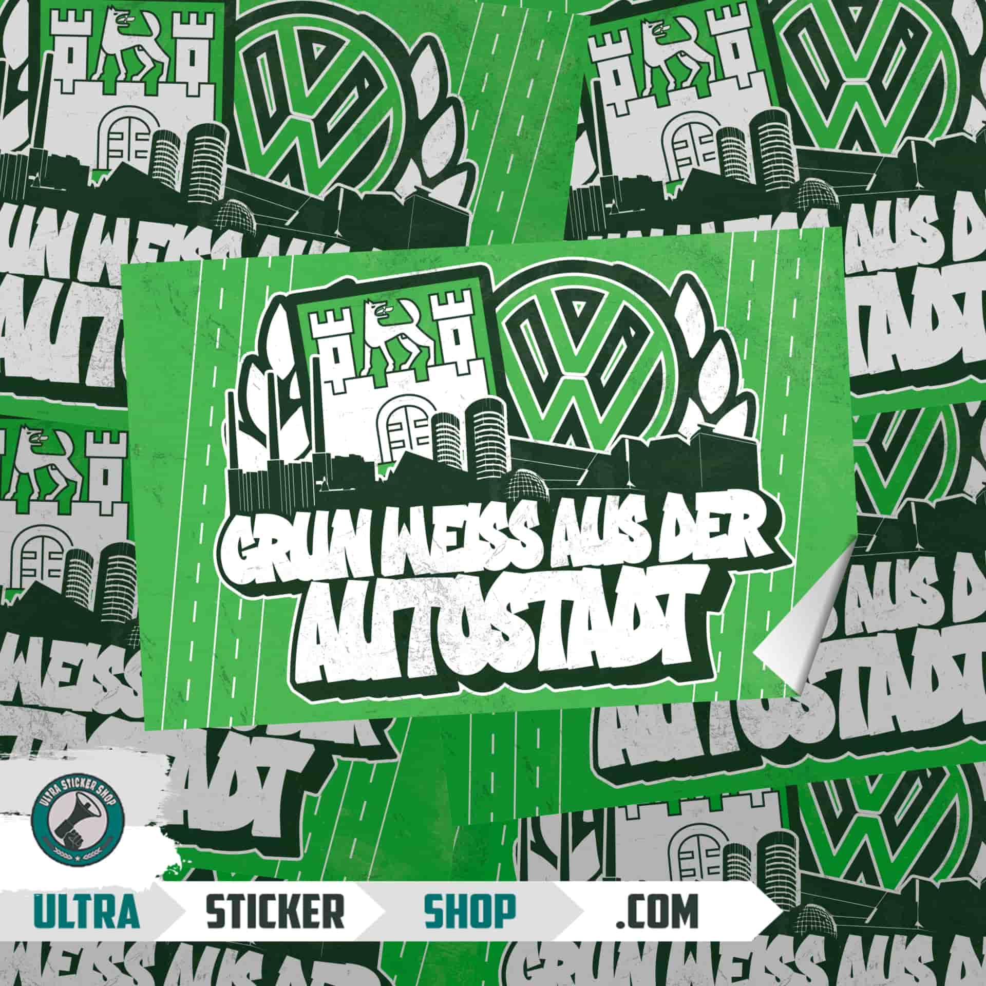 Grün weiss aus der autostadt Aufkleber