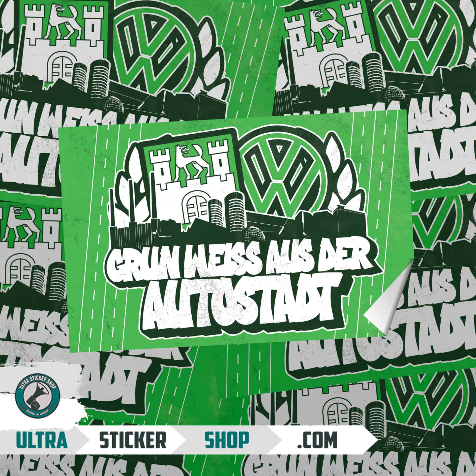 Grün weiss aus der autostadt Aufkleber
