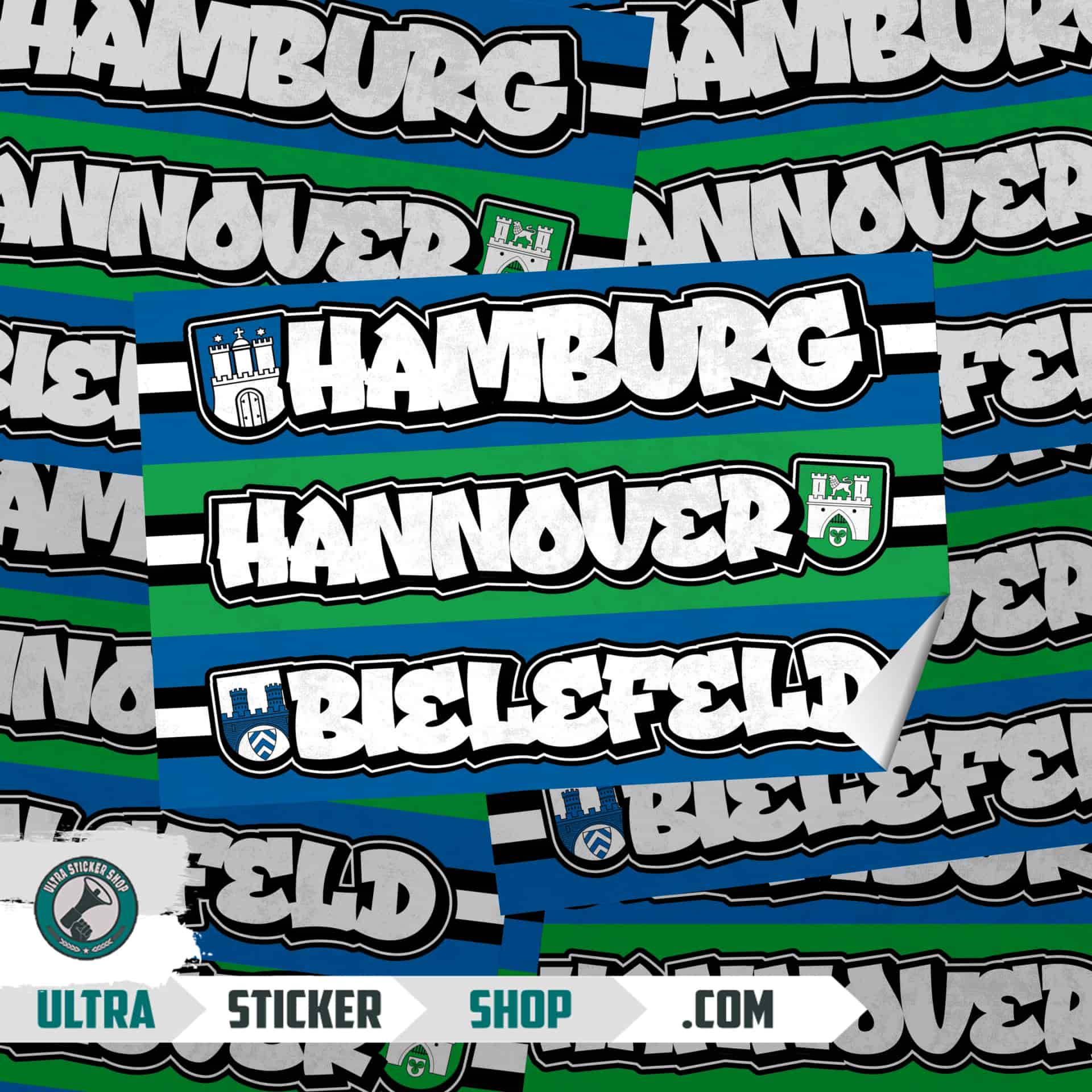 Hamburg Hannover Bielefeld Aufkleber