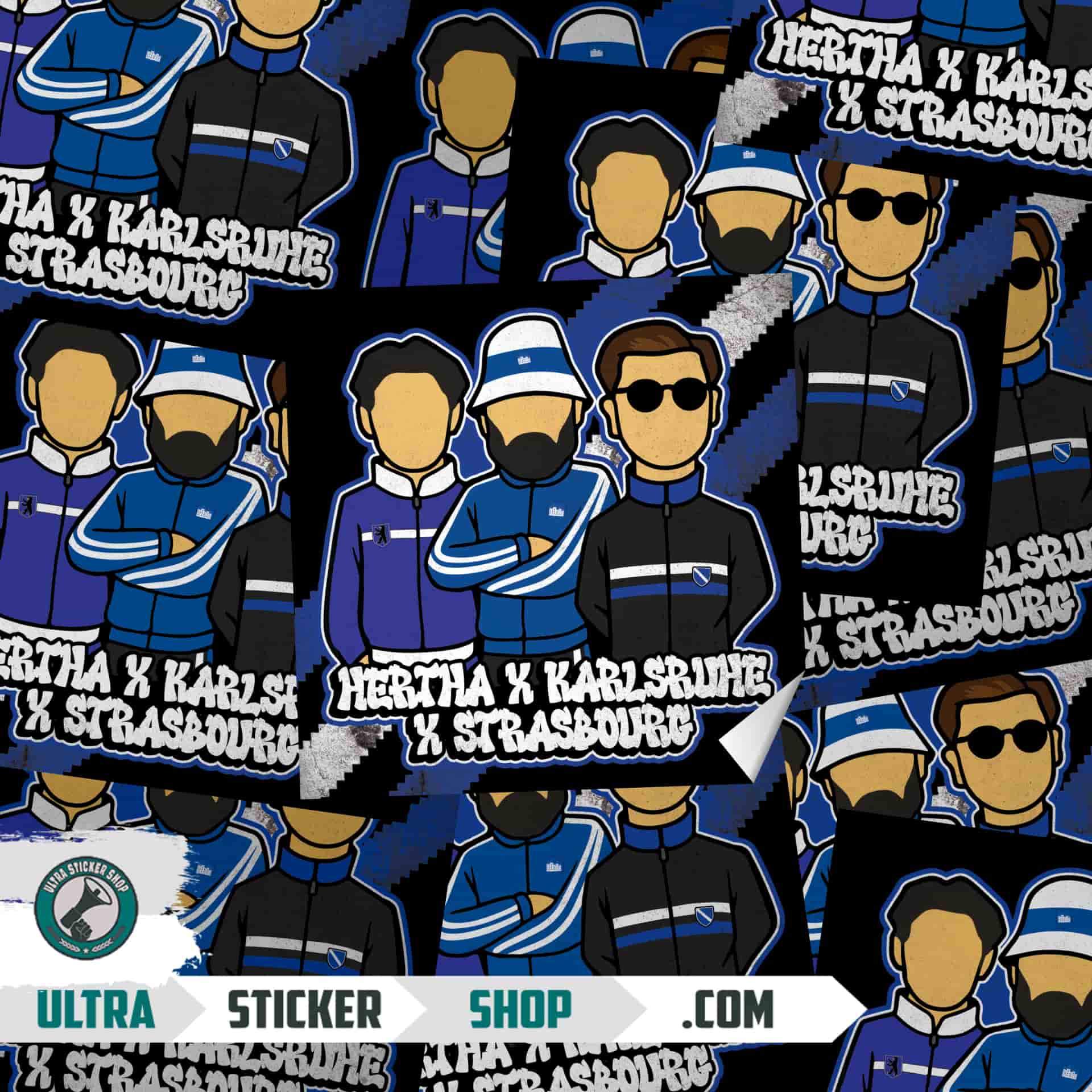 Hertha X Karlsruhe X Strasbourg Aufkleber