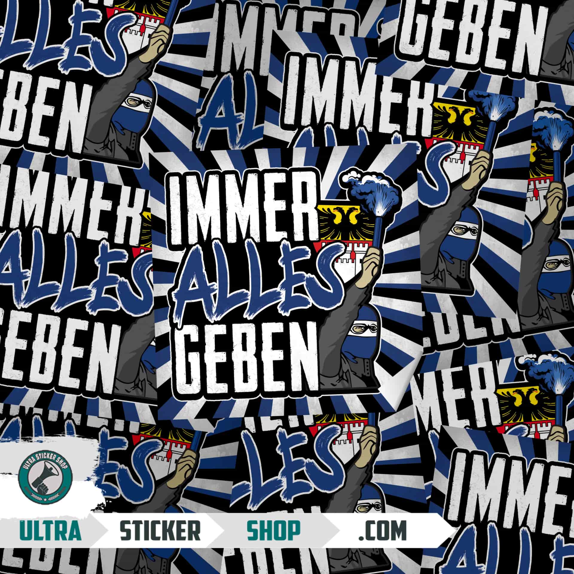 Immer alles geben Aufkleber