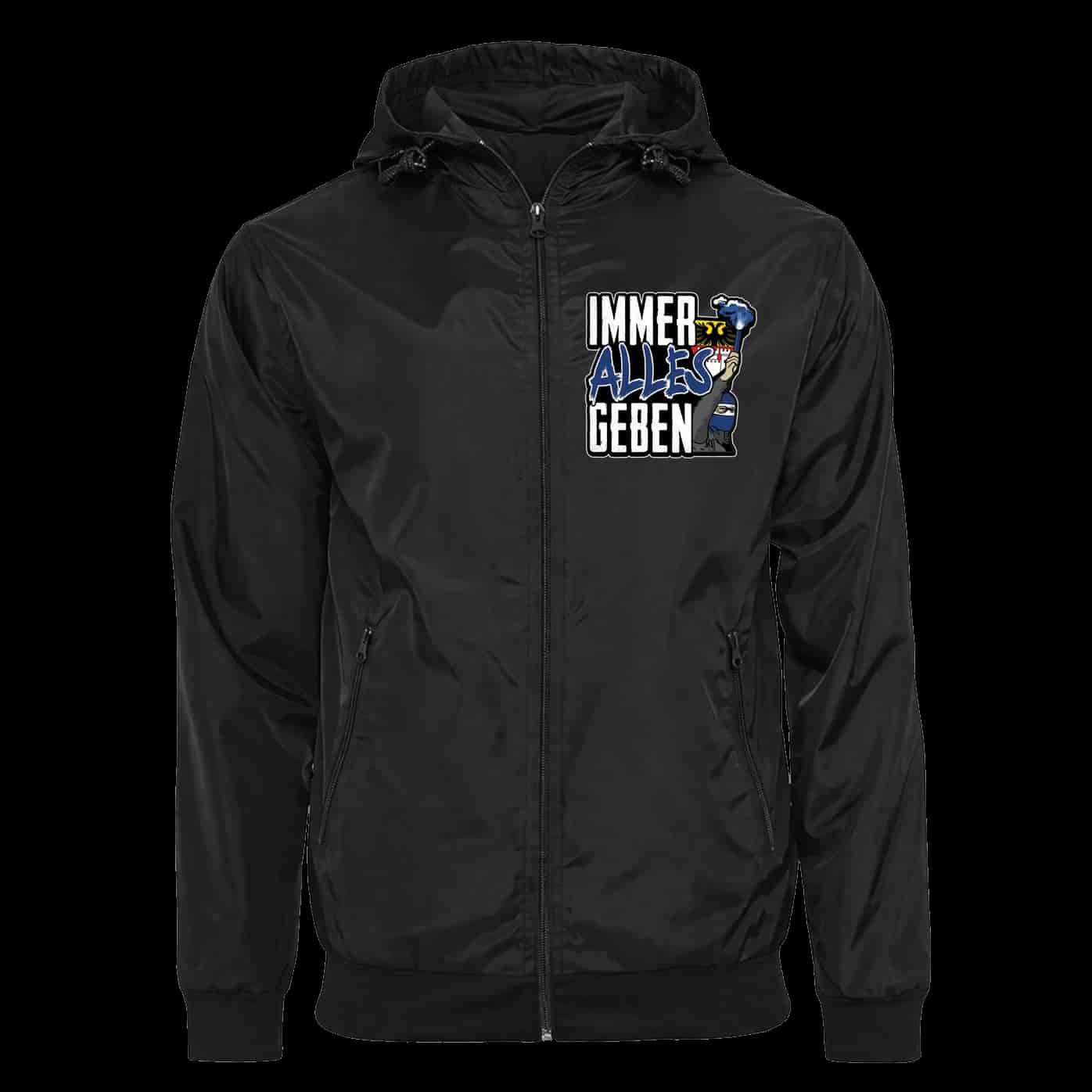 Immer alles geben Jacke mit abnehmbarer Balaclava