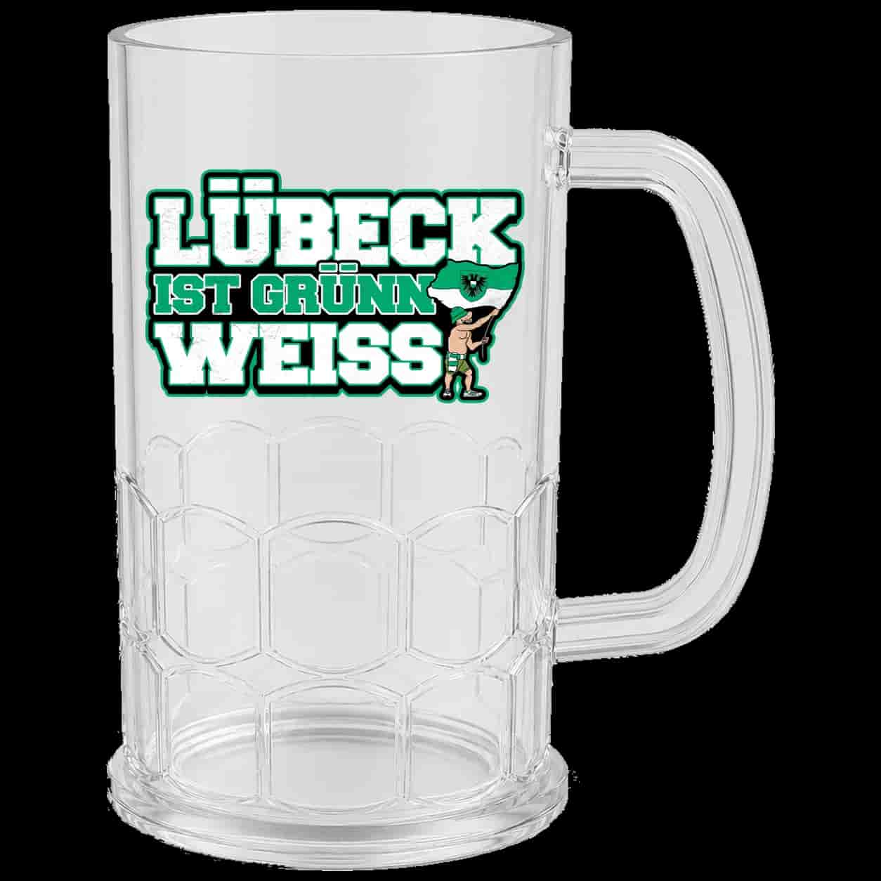 Lübeck ist Grünn weiss Bierkrug