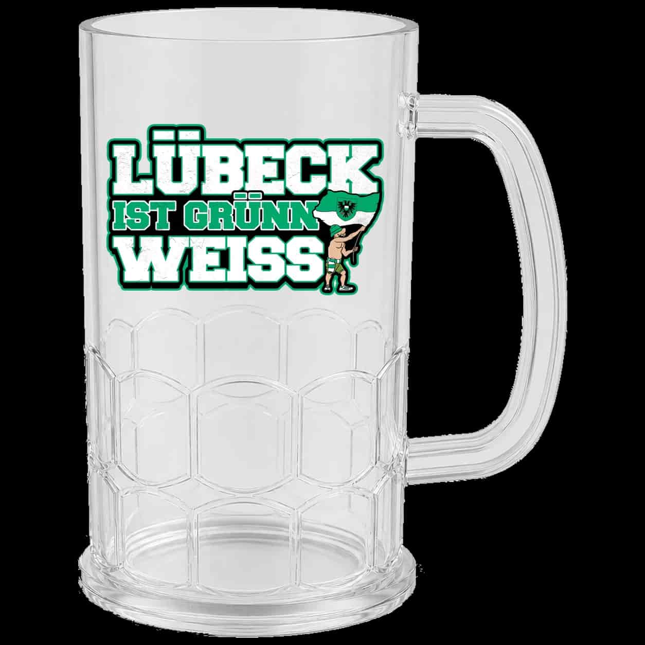 Lübeck ist Grünn weiss Bierkrug