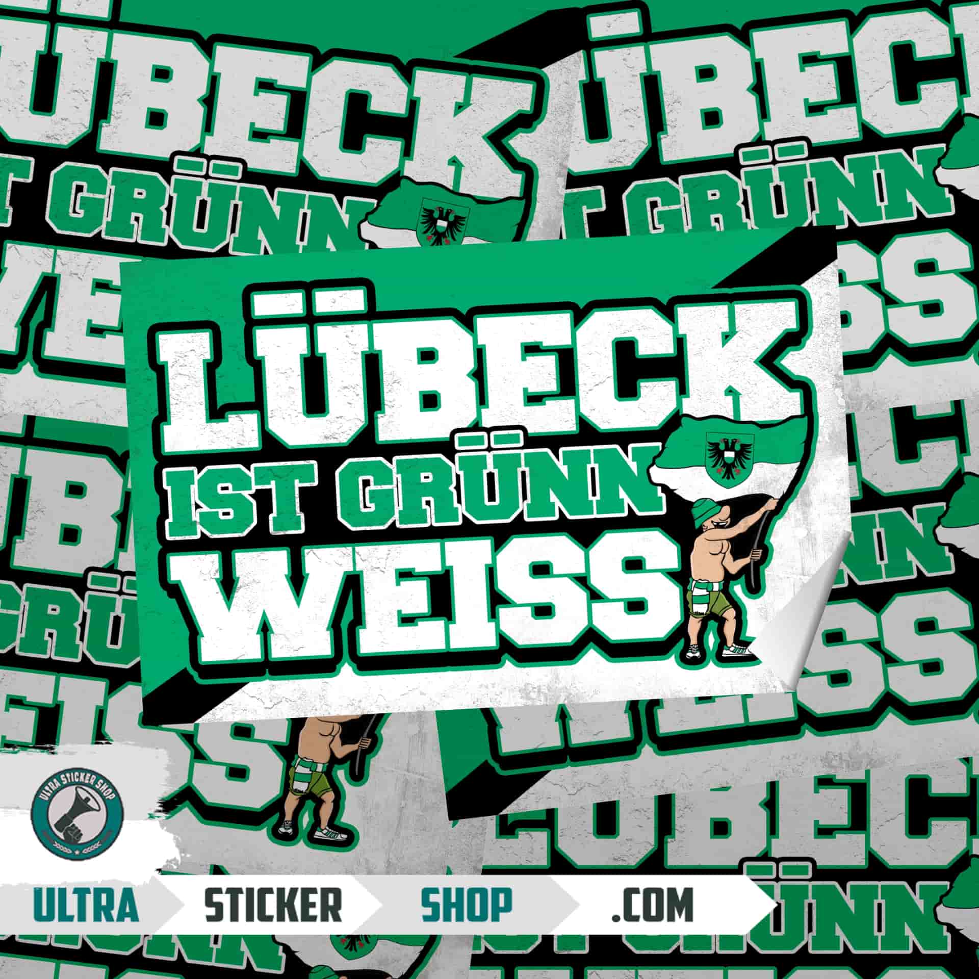 Lübeck ist Grünn weiss Aufkleber