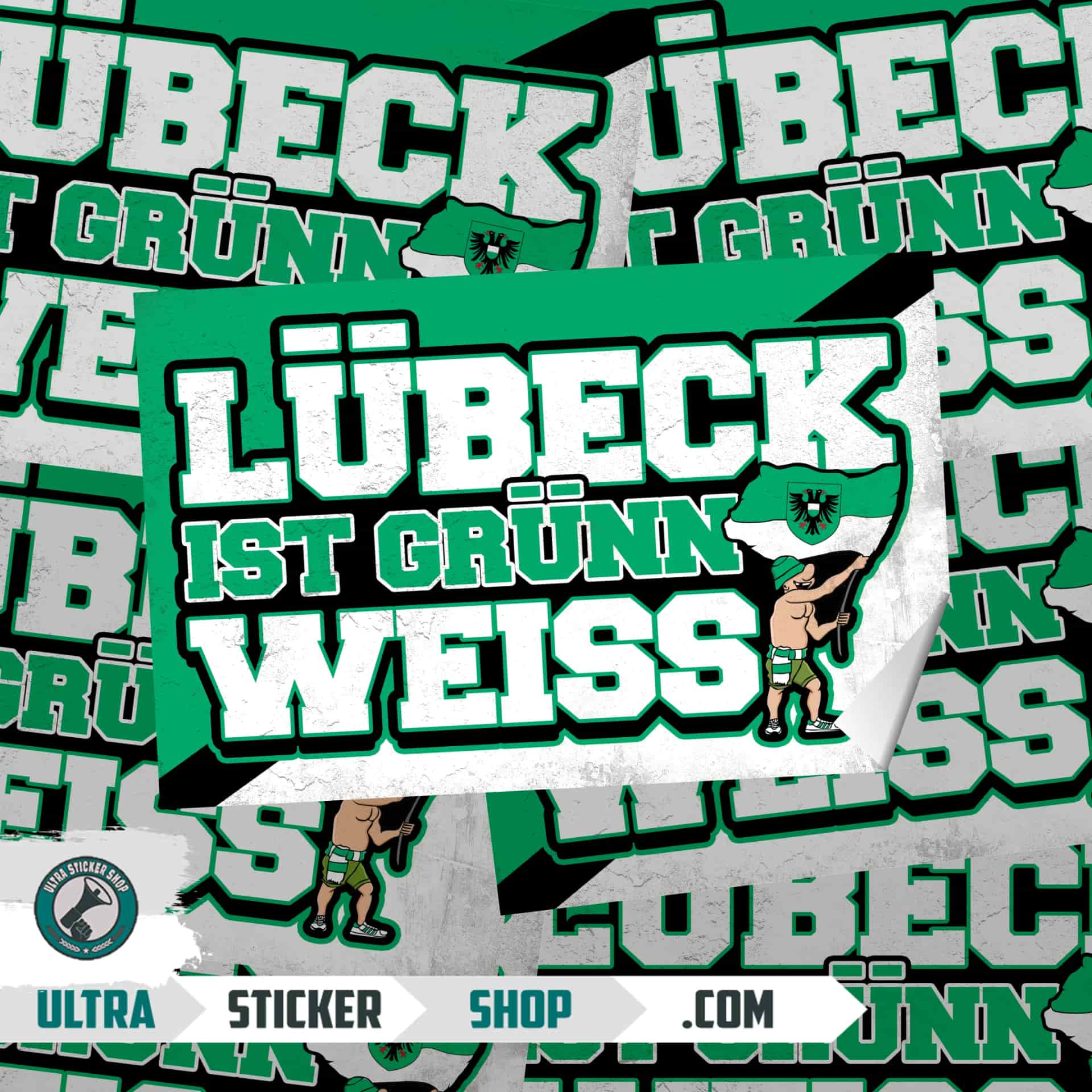 Lübeck ist Grünn weiss Aufkleber