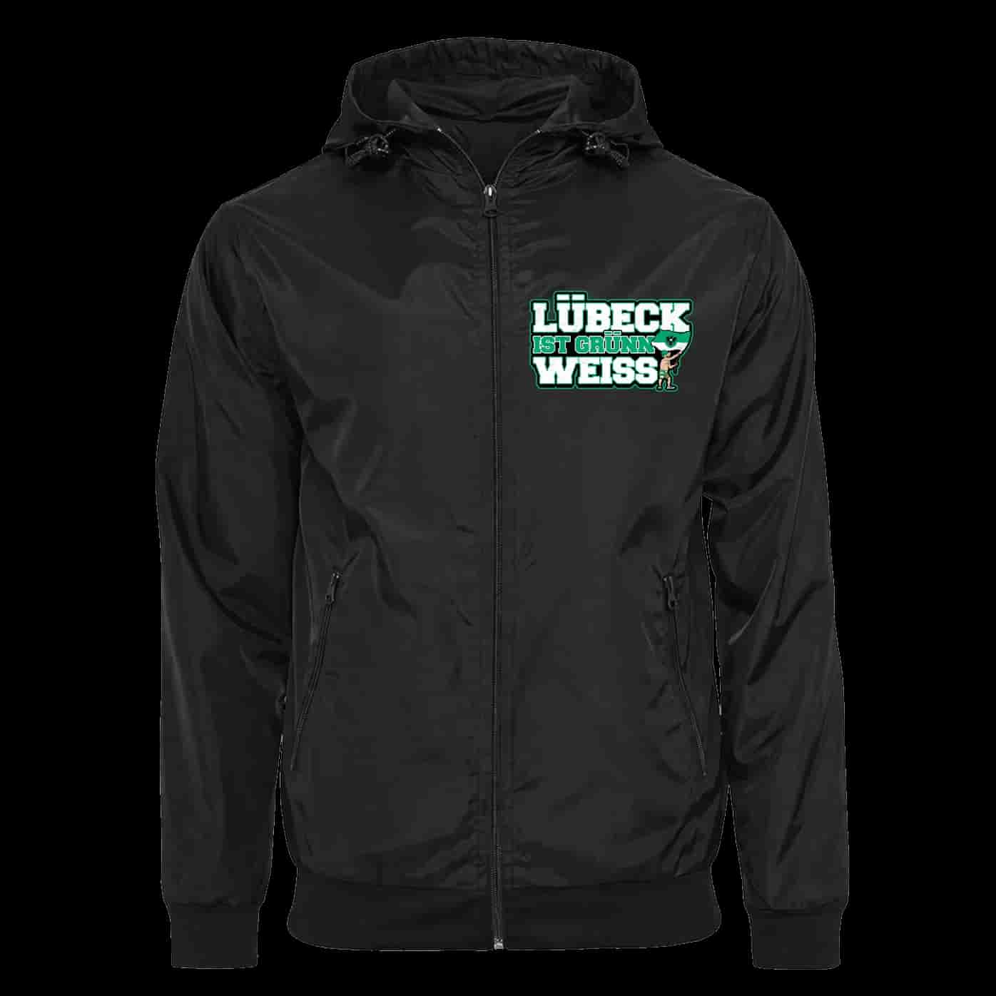 Lübeck ist Grünn weiss Jacke mit abnehmbarer Balaclava