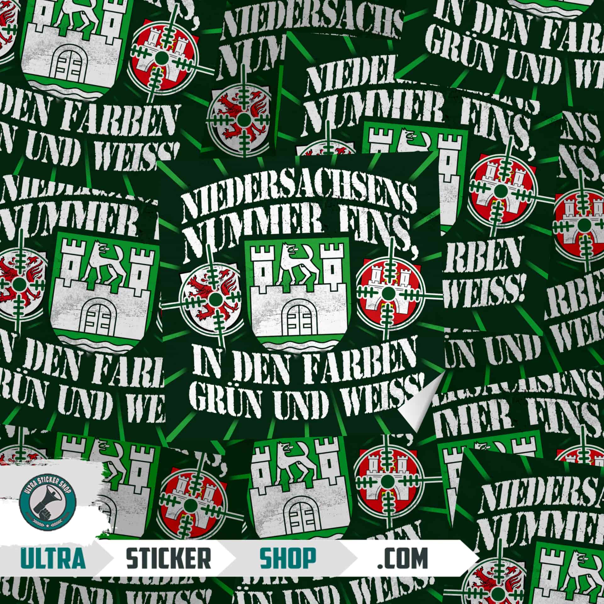 Niedersachsens nummer eins, in den farben grün und weiss Aufkleber