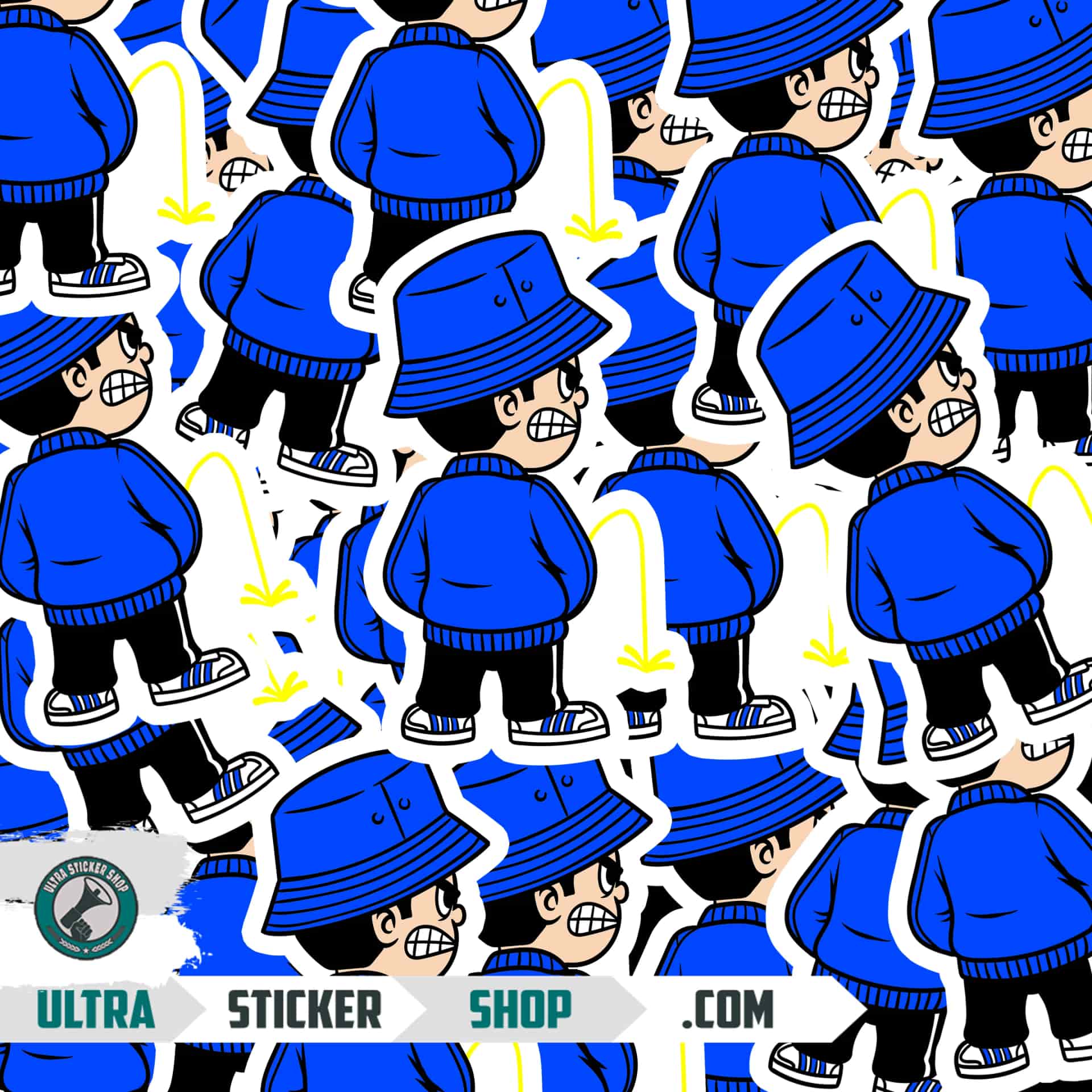 Pee kid blue Aufkleber
