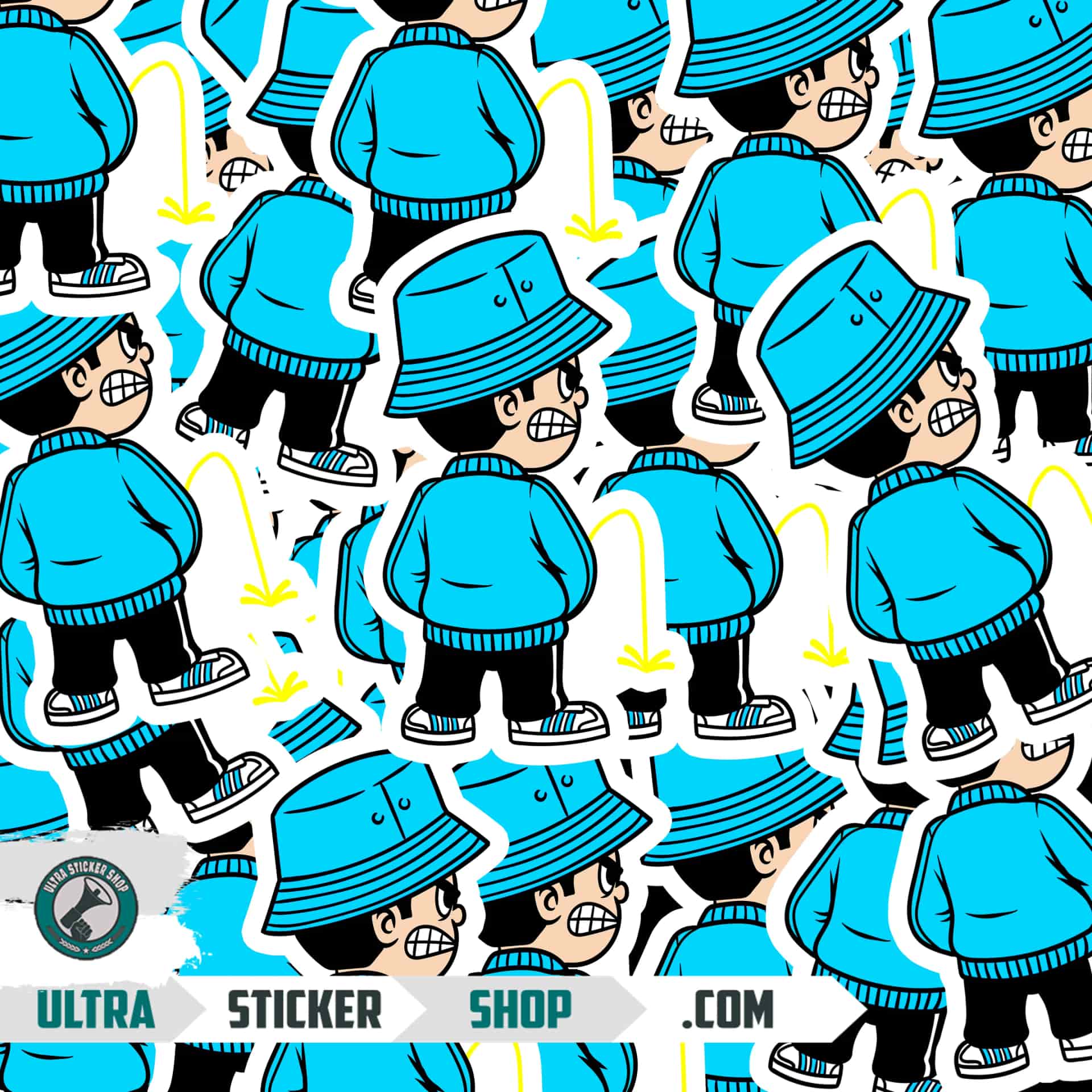 Pee kid light blue Aufkleber