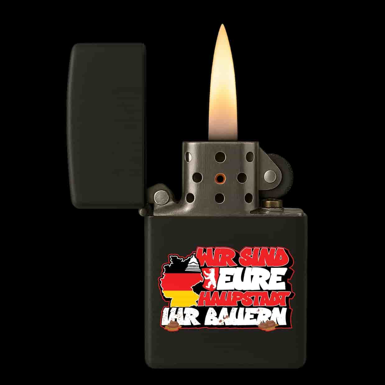 Wir sind eure haupstadt ihr bauern Feuerzeug