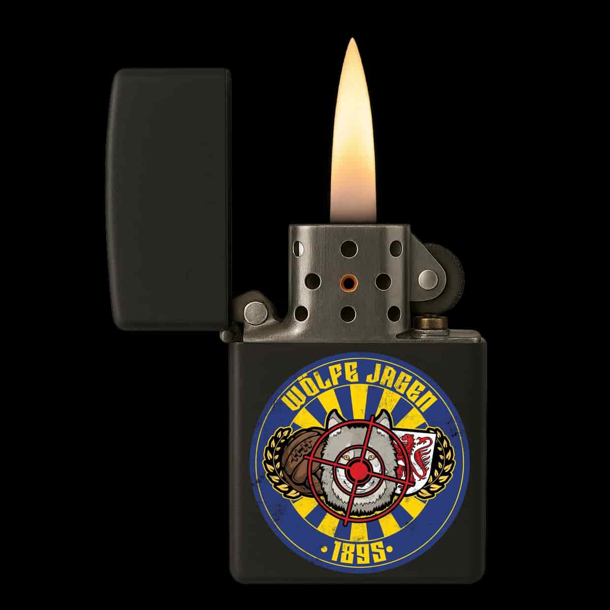 Wölfe jagen Feuerzeug