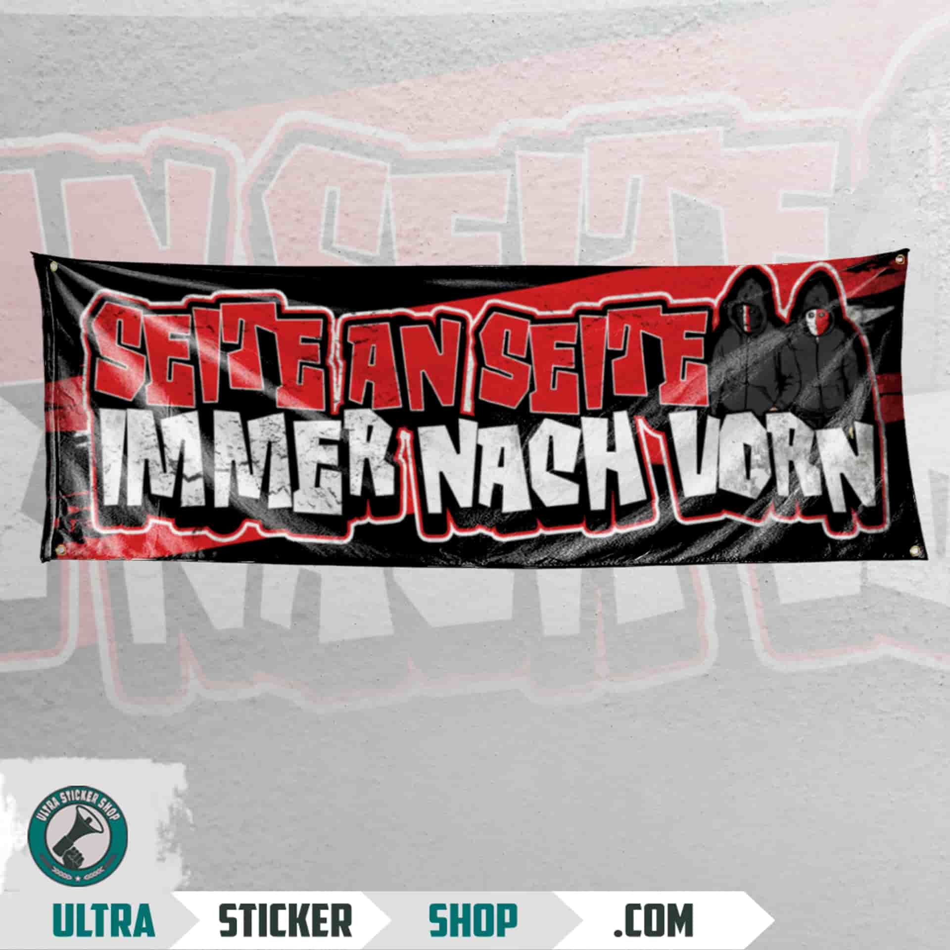seite an Seite immer nach vorn Flagge
